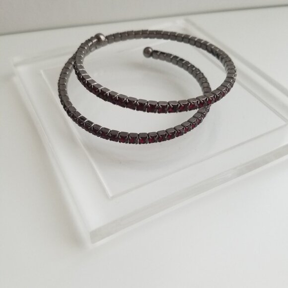 Ruby Red Rhinestone Bangle - Picture 7 of 12